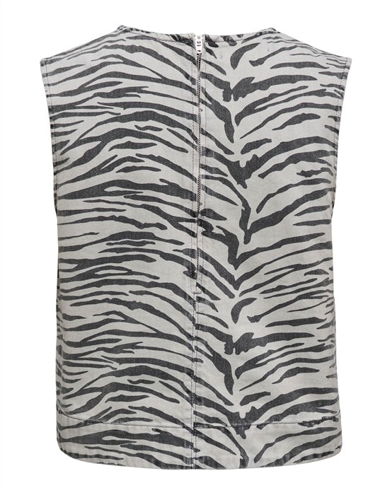Dorsi Zebra Denim Top
